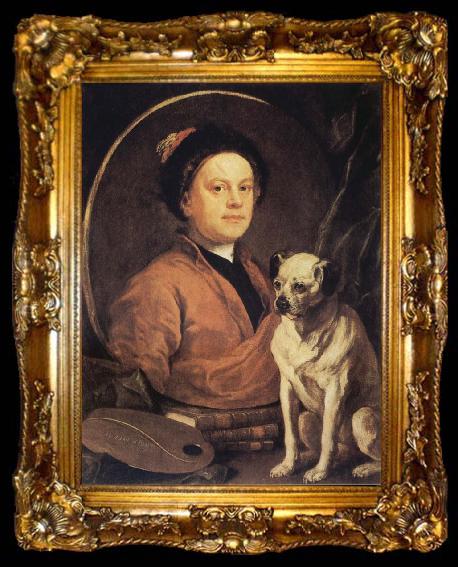 framed  William Hogarth Self-Portrait, ta009-2
